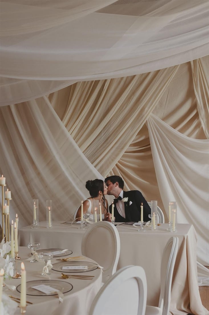Wedding draping backdrop